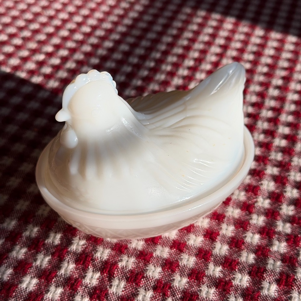 Hazel Atlas Hen on Nest